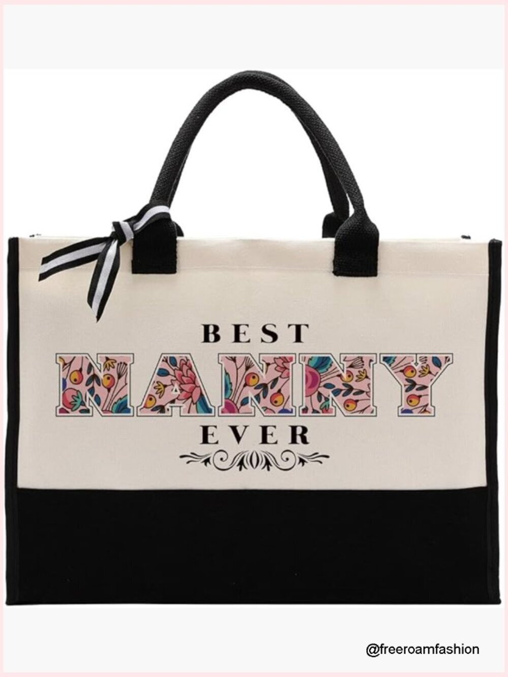 Medium Cotton Canvas Tote Bag, Waterproof Weekender for Travel Beach